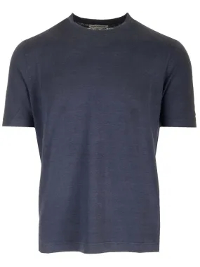   Al Duca D'aosta  T-shirt blu in lino  