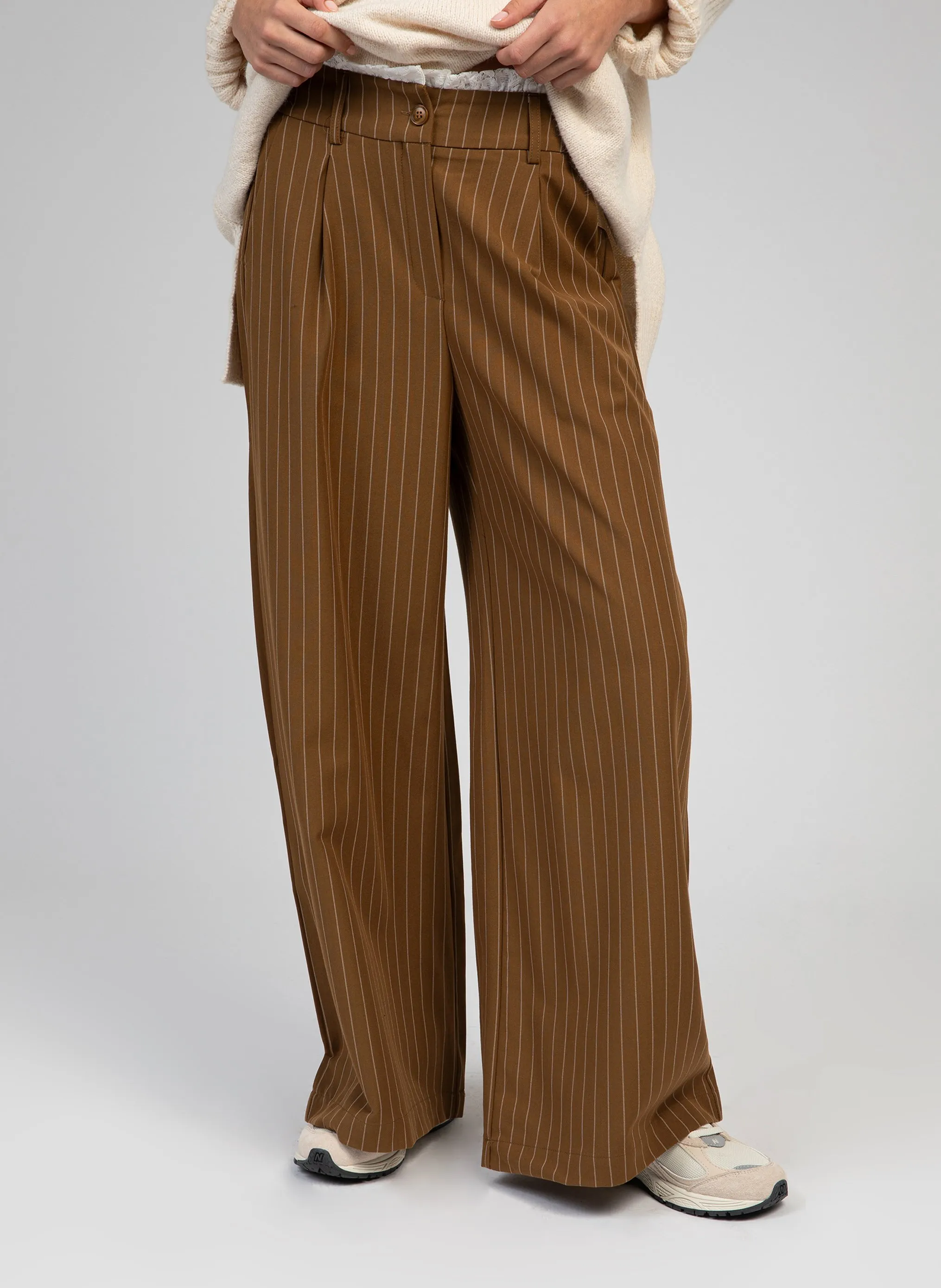  AN'GE   PANOVA - Pantalone largo a righe | Verde
