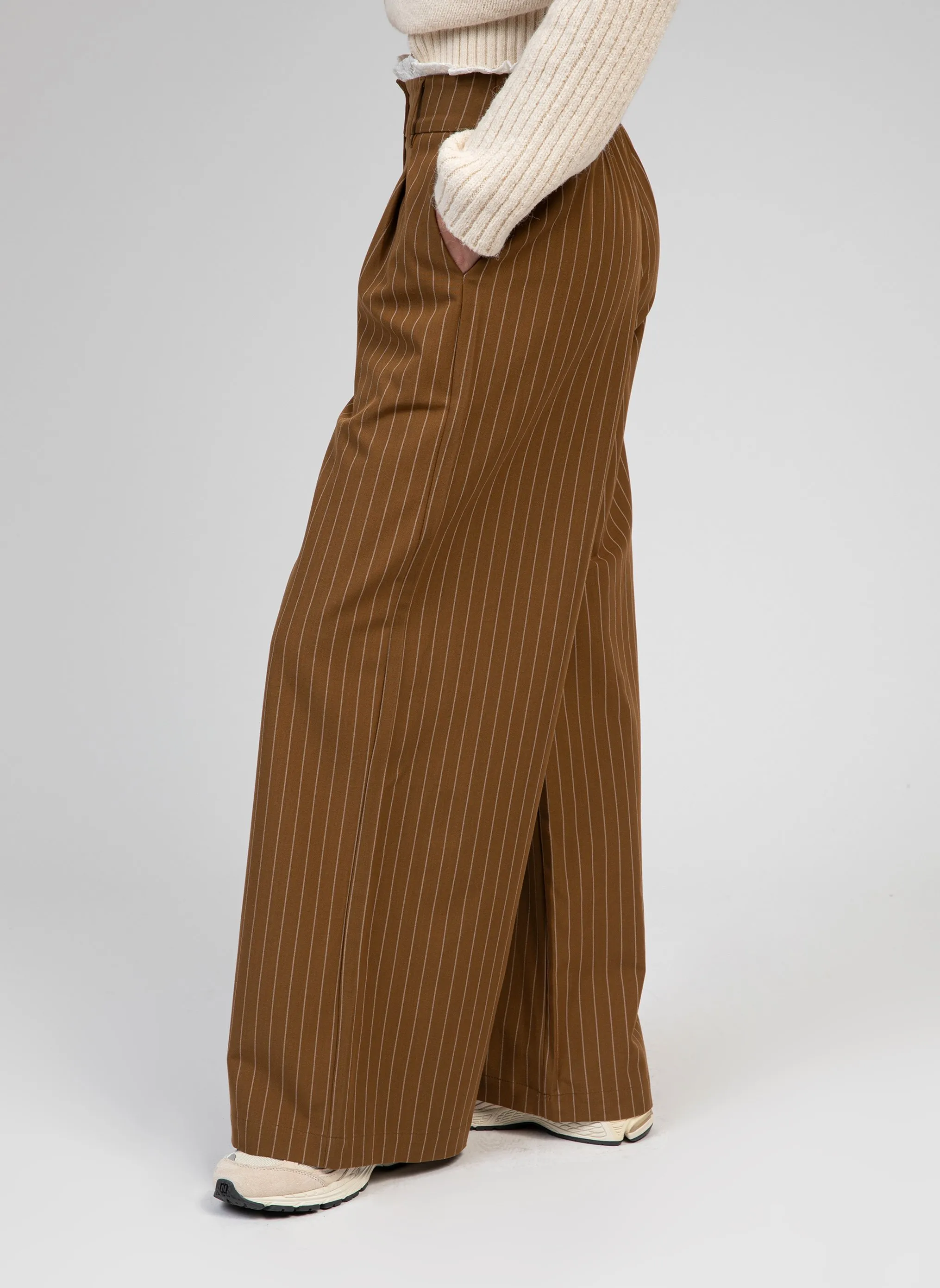  AN'GE   PANOVA - Pantalone largo a righe | Verde