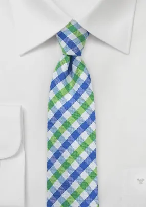 Cravatta quadri blu verde