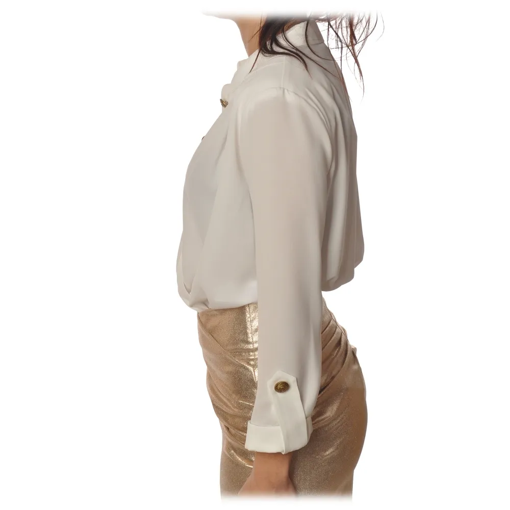 Elisabetta Franchi - Body Manica Lunga - Bianco - Made in Italy - Luxury Exclusive Collection