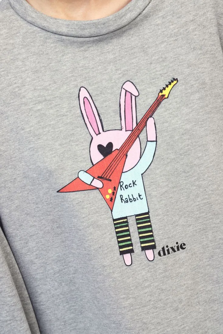  Oversized sweatshirt with rock bunny print    