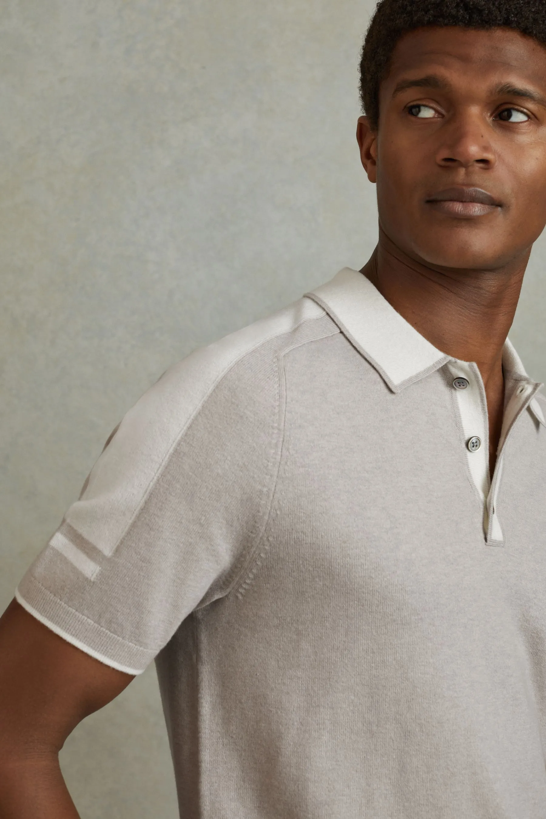 Reiss Brunswick - Polo in lana-cotone a contrasto    